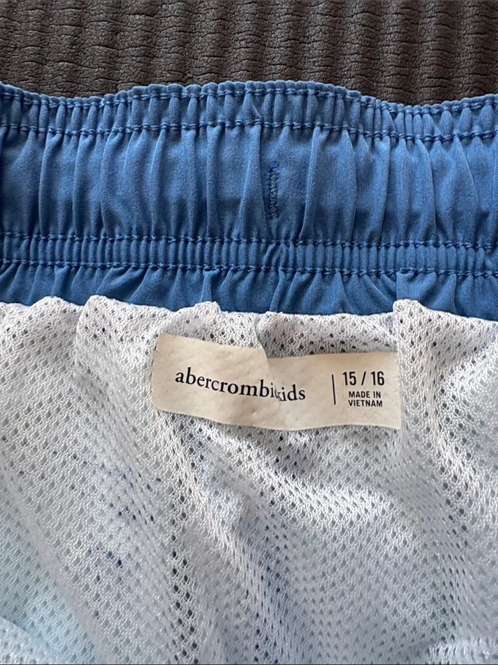 Abercrombie & Fitch Teal, Blue, Orange and White Striped Men's Swim Board Shorts